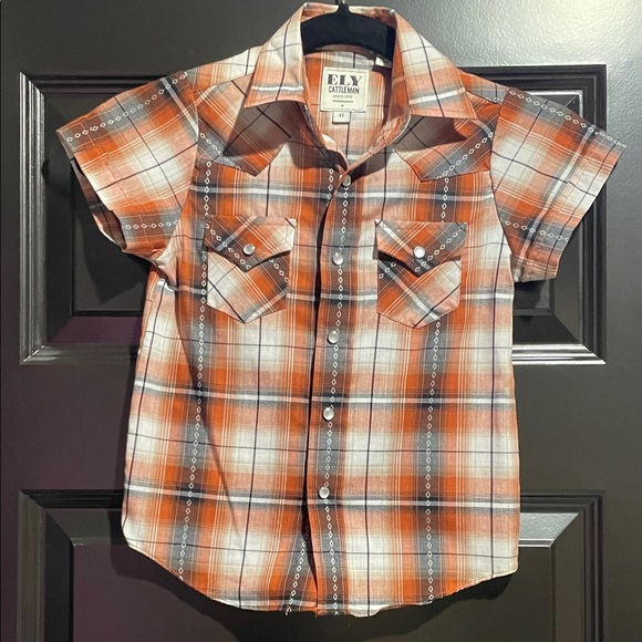 Ely Cattleman Kids Short Sleeve Plaid Shirt - Picture 1 of 4